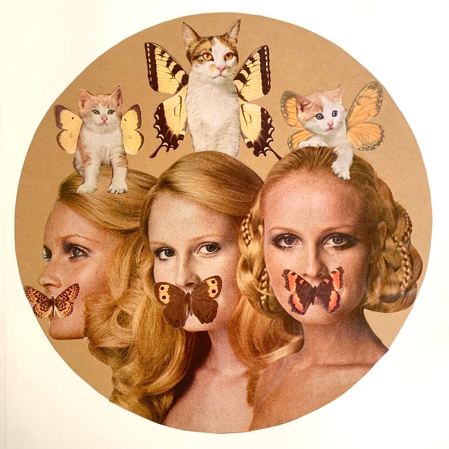 Butterfly Ladies - Collage Art Print