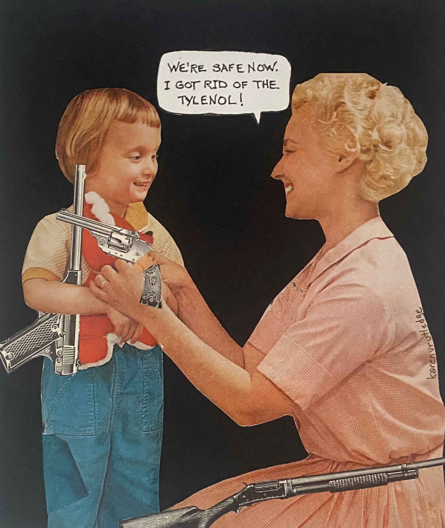 We're Safe Now - Collage Art Print