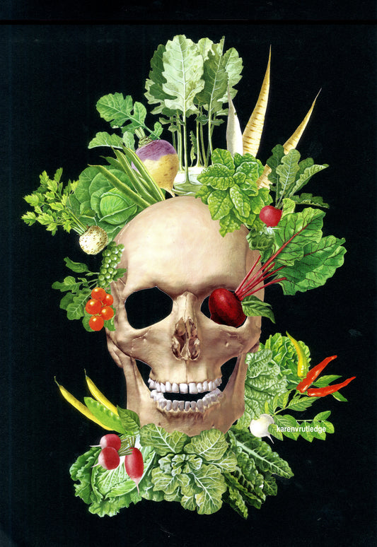 Salad Skull - Collage Art Print